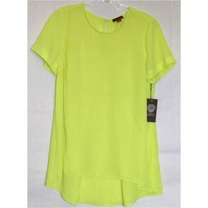 Vince Camuto Size SP Neon Yellow Blouse NWT